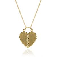 שרשרת לב זהב עם חריטה שניתן לחצות לחצי