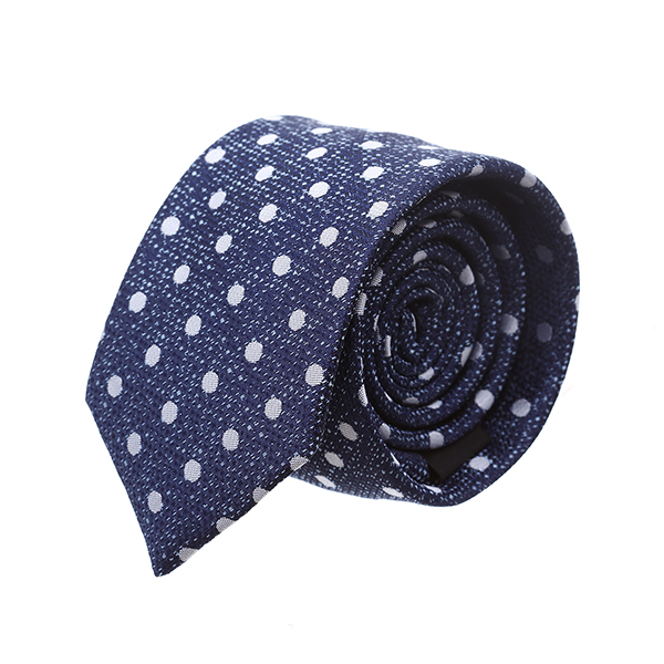 עניבה מנוקדת כחול לבן מראה חורפי