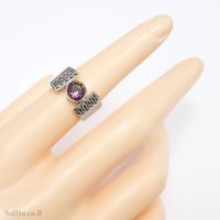 טבעת מכסף מעוצבת משובצת מיסטיק טופז RG6268 | תכשיטי כסף 925 | טבעות כסף