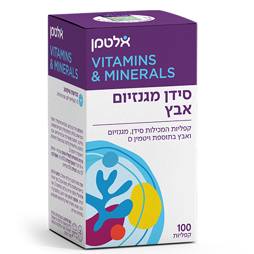 סידן, מגנזיום ואבץ בתוספת ויטמין D, מכיל 100 קפליות, אלטמן