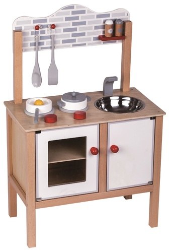 מטבח 'בואו נבשל' לילדים מעץ מלא + 8 אביזרים פיט טויז