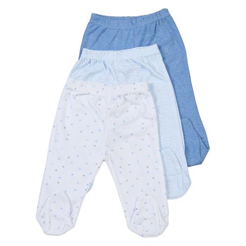 סט 3 רגליות מודפסות תכלת