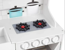 מטבח עץ טקסס, לבן גדול כולל כלי בישול, קפיץ קפוץ