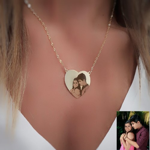 שרשרת לב עם תמונה דגם LA357