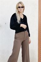 טופ קרופ קטיפה שחור