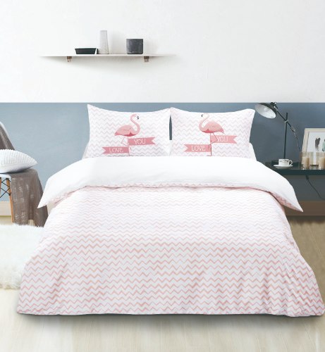 סט מצעים למיטת קווין 180/200 פלמינגו - דגם 30312