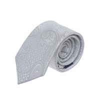 עניבה חתנים פייזלי  משולב כסוף