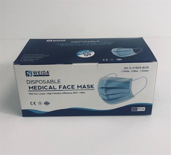 50 מסכות כירורגיות עם תקן אירופי מחמיר