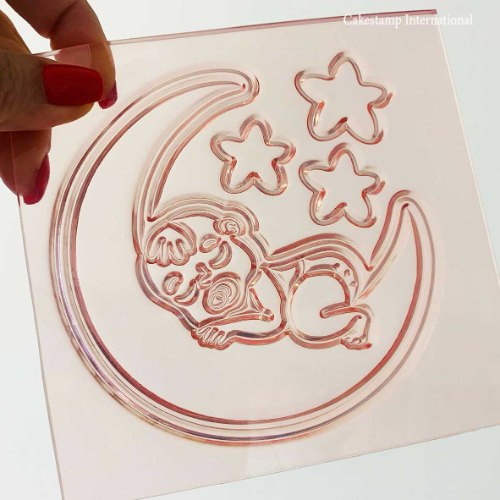 תבנית תינוק ישן על ירח דגם 2 | קישוט טופר תינוקות| טופר תינוק חדש ברית| חדש מאתי דבש