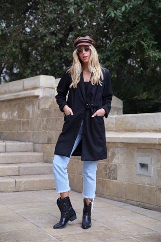 מעיל מילן צמר שחור