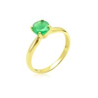 טבעת זהב משובצת אמרלד 1.2 קראט