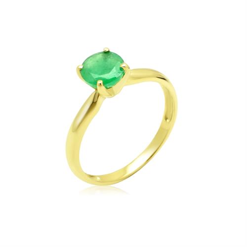 טבעת זהב משובצת אמרלד 1.2 קראט