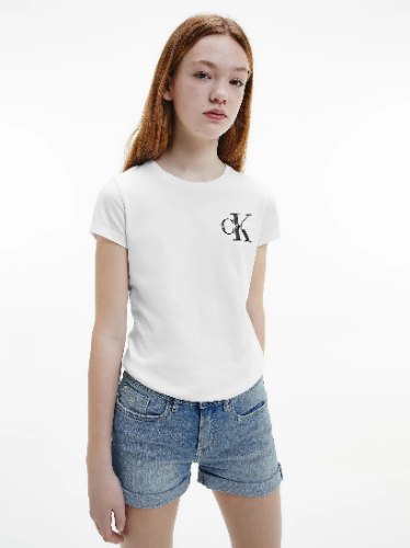 טישירט בנות לוגו CK לבנה