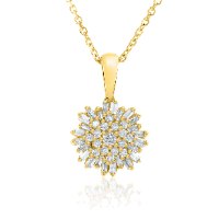 שרשרת ותליון זהב 14 קראט 0.20 קראט יהלומים 811133 - מחיר מבצע! 