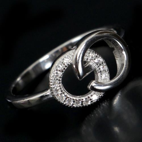 טבעת כסף משובצת זרקונים RG1080