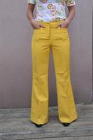 מכנסי סבנטיז צהובים מתרחבים מידה S