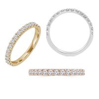 טבעת איטרניטי משובצת יהלומים │ טבעת חצי משובצת │ טבעת יהלומים 0.48 קראט