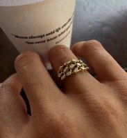 טבעת קלואה זהב 14 קראט ויהלומים לבנים