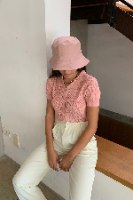 טופ אלכסה צווארון כפתורים