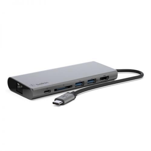 תחנת מדיה למחשבי USB-C עם מגוון חיבורים