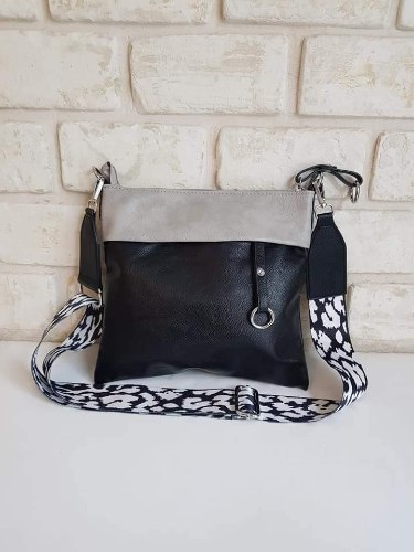 תיק צד נועה שחור/אפור. מבצע!! - קני תיק בחרי רצועה מתנה!!