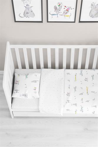 סט מצעים למיטת תינוק דגם פאטס ורדינון גרסי