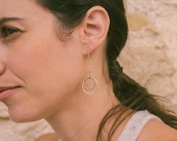 E-04 עגילי שרשרת עשויים גולדפילד 14K דגם גדול