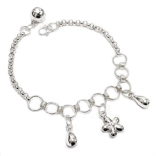 צמיד כסף חוליות וכדורים  Z3028 | תכשיטי כסף 925 | צמידי כסף