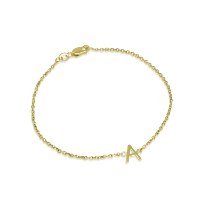 צמיד זהב עם אות|צמיד זהב עם אותיות | צמיד אותיות זהב