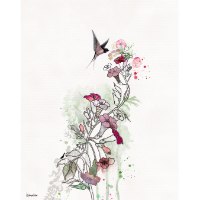 ציור מינימליסטי של פרח יפני