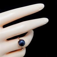 טבעת מכסף משובצת פנינה שחורה RG8562 | תכשיטי כסף 925 | טבעות עם פנינה