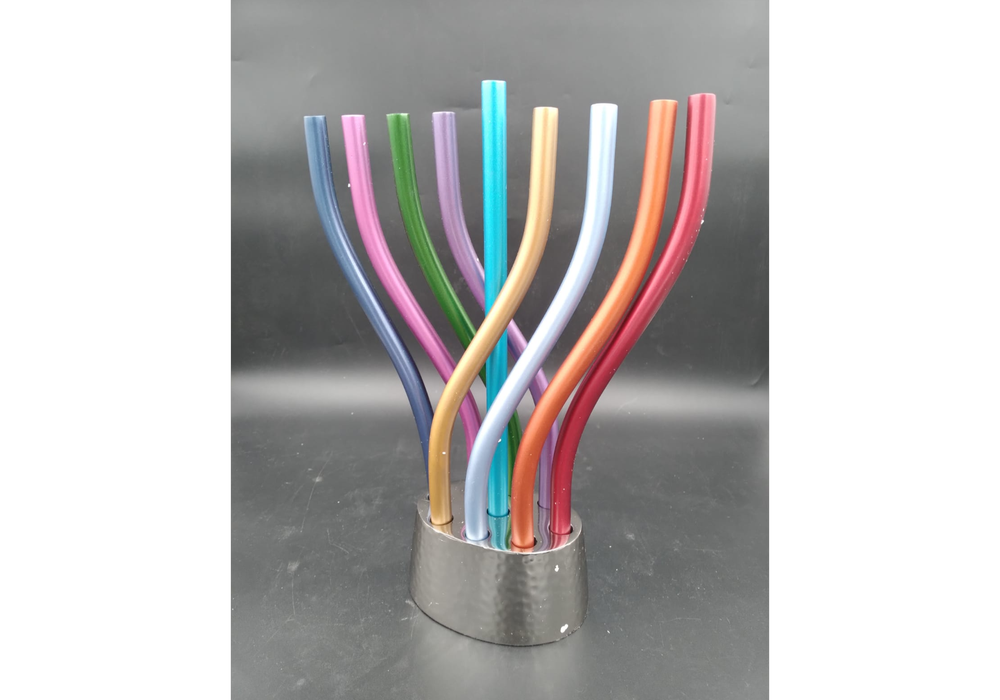 חנוכייה אלומיניום צבוע באנודייז