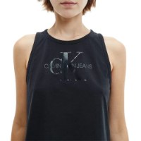 נשים | CALVIN KLEIN TONAL MONOGRAM TANK BLACK