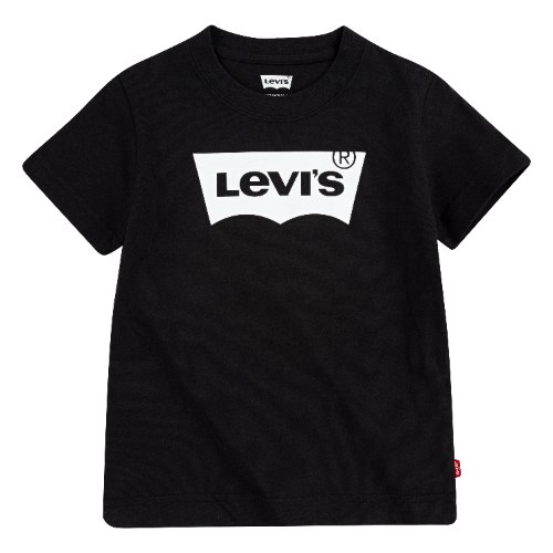 טי שירט שחורה לוגו LEVIS לבן - 3-13 שנים