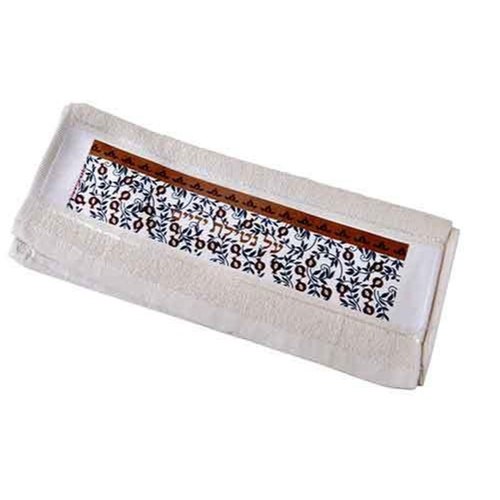 מגבת ידיים מעוצבת רימונים בורדו - זהב