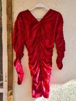 שמלת קטיפה מיני אדומה XS/S