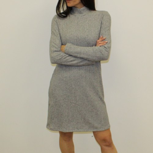 שמלת נשים סריג גולף אפור