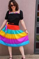 שמלת משי אדומה פלאית מידה L