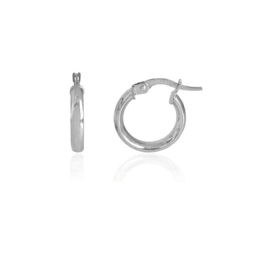 עגילי חישוק קטנים זהב לבן 1.3 סמ