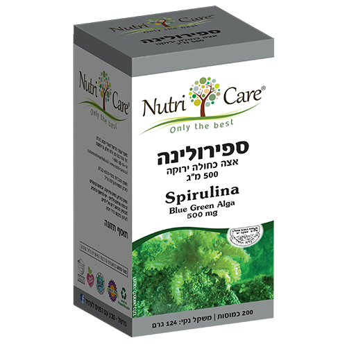ספירולינה, 500 מ"ג, 200 כמוסות, נוטרי קר