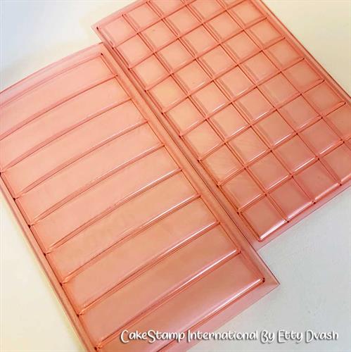 שתי תבניות במחיר מיוחד מלבנים וריבועים | תבנית ליצירת קוביות שוקולד | תבנית ליצירת פסים