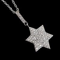 תליון כסף מגן דוד משובץ זרקונים T8028