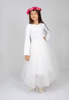 שמלת אליזבת עם חצאית טול לבת מצווה