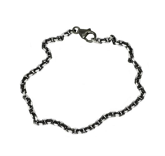 צמיד חוליות כסף מושחר לגבר