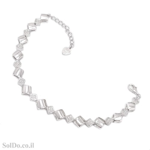 צמיד מכסף משובץ אבני זרקון  Z3194 | תכשיטי כסף 925 | צמידי כסף