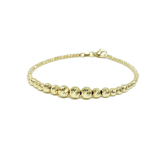 צמיד כדורים זהב קשיח