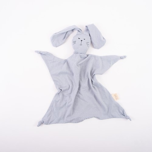 שמיכי ארנבוני- עם הדפס שם התינוק- דגם אפור בהיר