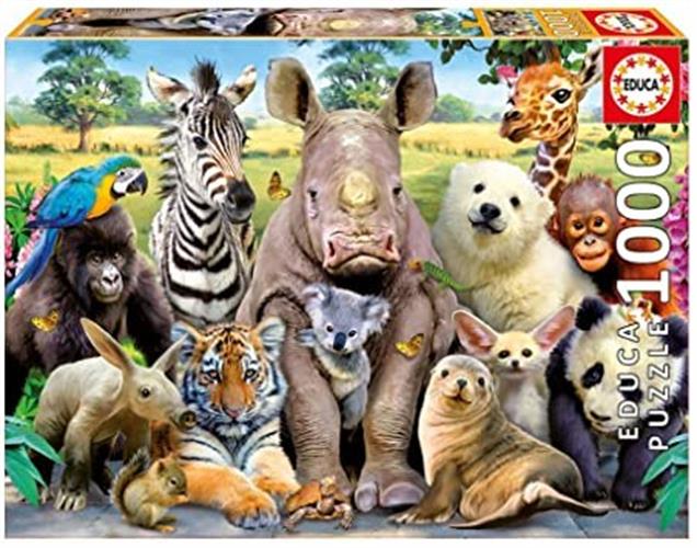 פאזל 1,000חלקים חיות  - educa puzzle