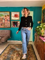 ג'קט קטיפה שחור L/XL