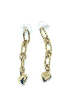 עגילי לבבות סמפל זהב